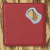 red leather bottle opener coaster